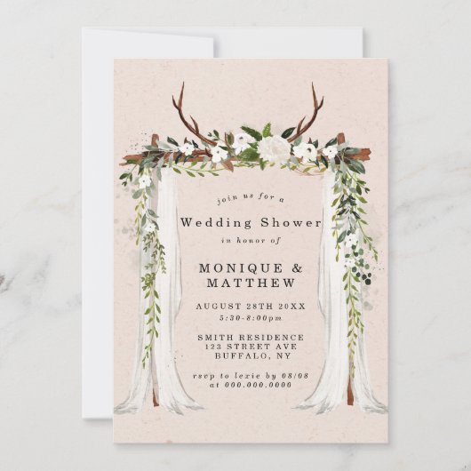 Boho Deer Antlers Canopy Wedding Shower (Voorkant)