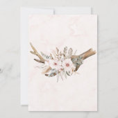 Boho Deer Antlers en Florals Couples Shower Kaart (Achterkant)