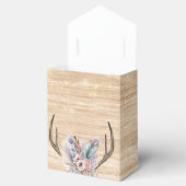 Boho Deer Antlers en Florals Wood Wedding Bedankdoosjes (Geopend)