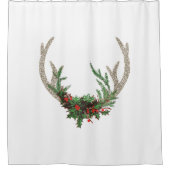 Boho Deer Antlers | Rustische kerstbeker Douchegordijn (Voorkant)