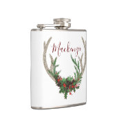 Boho Deer Antlers | Rustische kerstbeker Heupfles (Rechts)