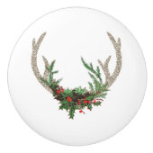 Boho Deer Antlers | Rustische kerstbeker Keramische Knop (Voorkant)