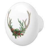 Boho Deer Antlers | Rustische kerstbeker Keramische Knop (Rechts)