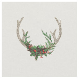 Boho Deer Antlers Rustische kerstbeker Stof