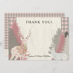 Boho Deer Beer Woodland Forest Pset bedankt Kaart