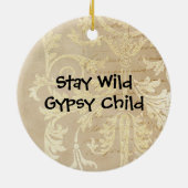 Boho Deer Blijf Wild Gypsy Kind Keramisch Ornament (Achterkant)