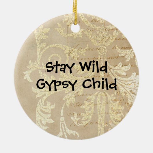 Boho Deer Blijf Wild Gypsy Kind Keramisch Ornament (Achterkant)