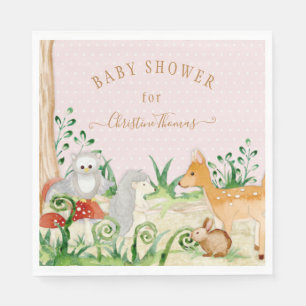 BOHO Deer Hedgel Owl Forest Woodsy Baby shower Servet