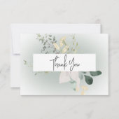 Boho Délicat Verdure Mariage moderne Merci (Devant)