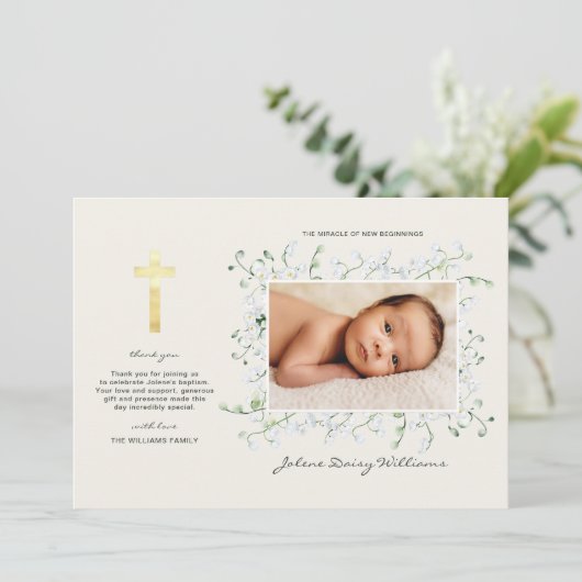 Boho Delicate Bloemen | Doop Dank u (Staand voorkant)