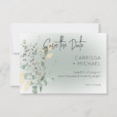 Boho Delicate Groen Moderne Bruiloft Save The Date (Voorkant)