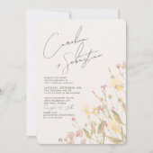 Boho Delicate Wildflower Wedding Kaart (Voorkant)