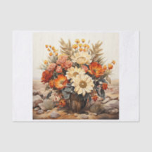 Boho Desert Bloemenboeket Kunst voor Decoupage