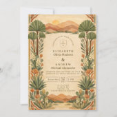 Boho Desert Botanical Wedding Kaart (Voorkant)