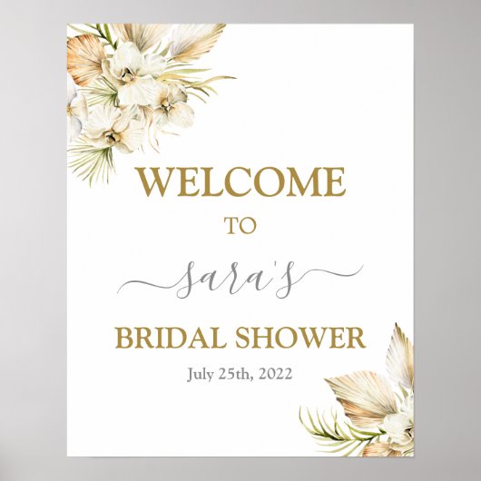 Boho Desert Bruidsborrel Welcome bord Poster (Voorkant)