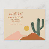 Boho Desert Budget Wedding Save the Date Aankondigingskaart (Voorkant)