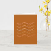 Boho Desert Burnt Oranje Wavy Text Happy Birthday Kaart (Gele Bloem)