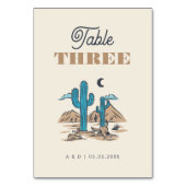 Boho Desert Cactus Arizona Wedding Table Number Kaart (Achterkant)