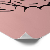 Boho Désert Cactus Art Mural Rose (Coin)