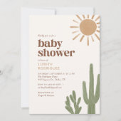 Boho Desert Cactus-Baby shower Kaart (Voorkant)