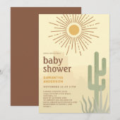 Boho Desert Cactus-Baby shower Kaart (Voorkant / Achterkant)