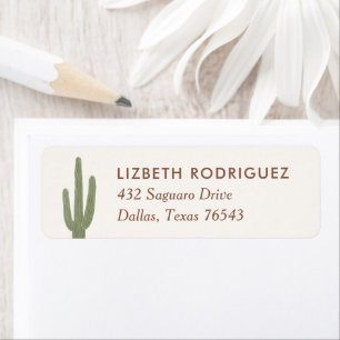 Boho Desert Cactus Baby shower retouradres Etiket