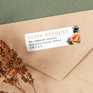 Boho Desert Cactus & Bloemen Retouradres Etiket