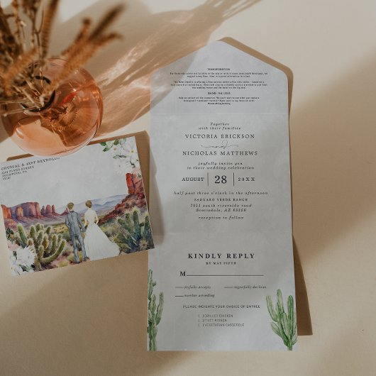 Boho Désert Cactus | Faire-Part de Mariage Tout-en