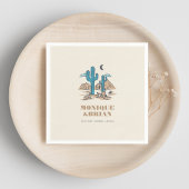 Boho Desert Cactus Retro Phoenix Arizona Wedding Servet