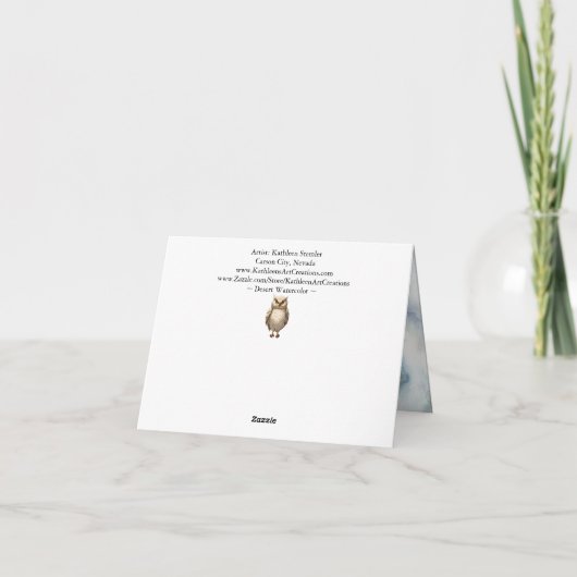 Boho Desert Cactus Waterverf Scenery Kaart (Achterkant)