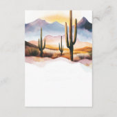 Boho Desert Cactus Westerse Trouwdetails Informatiekaartje (Achterkant)