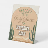 Boho Desert Cactus Zuidwest Baby shower Reclamebord Met Voetstuk (Voorkant)