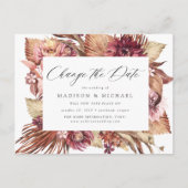 Boho Desert Floral verander de datum Aankondigingskaart (Voorkant)