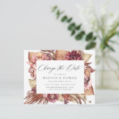 Boho Desert Floral verander de datum Aankondigingskaart (Staand voorkant)