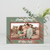 Boho Desert Groen Plat Kerstkaart (Staand voorkant)