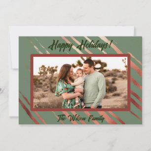 Boho Desert Groen Plat Vakantiekaart Feestdagenkaart