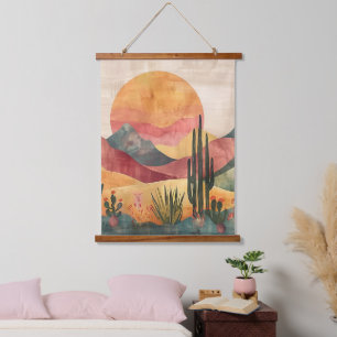Boho Desert Landscape - Zuidwestelijke Natuur Hangend Wandkleed