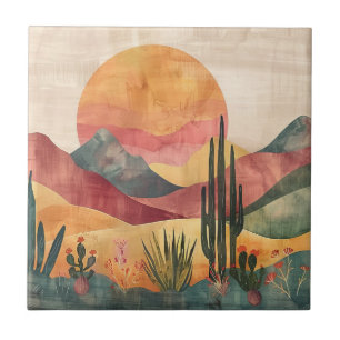 Boho Desert Landscape - Zuidwestelijke Natuur Tegeltje