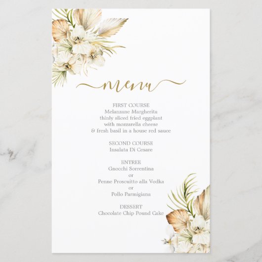 Boho Desert Menu Kaart (Voorkant)