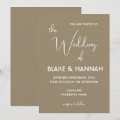Boho Desert Minimalist Wedding Handgeschreven Font Kaart (Voorkant / Achterkant)