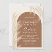 Boho desert pampas waterverf bruiloft kaart (Voorkant)