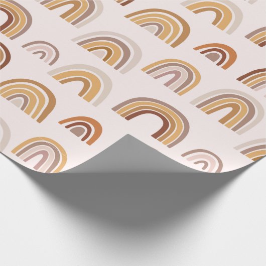 Boho Desert Rainbow Abstract Arch Pattern Taupe Cadeaupapier (Hoek)