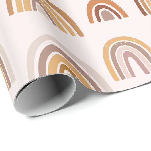 Boho Desert Rainbow Abstract Arch Pattern Taupe Cadeaupapier (Rol Hoek)