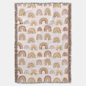 Boho Desert Rainbow Abstract Arch Pattern Taupe Deken (Voorkant Verticaal)