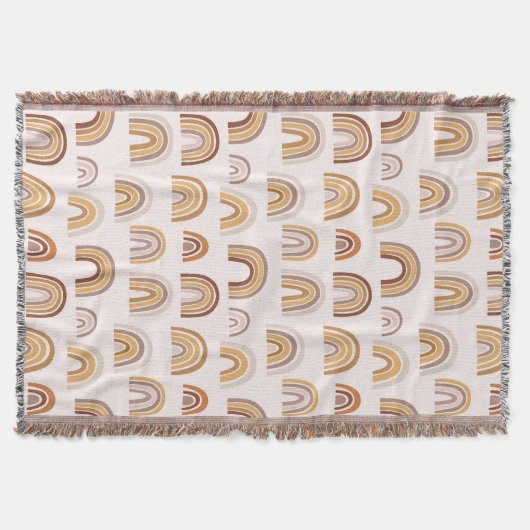 Boho Desert Rainbow Abstract Arch Pattern Taupe Deken (Voorkant)