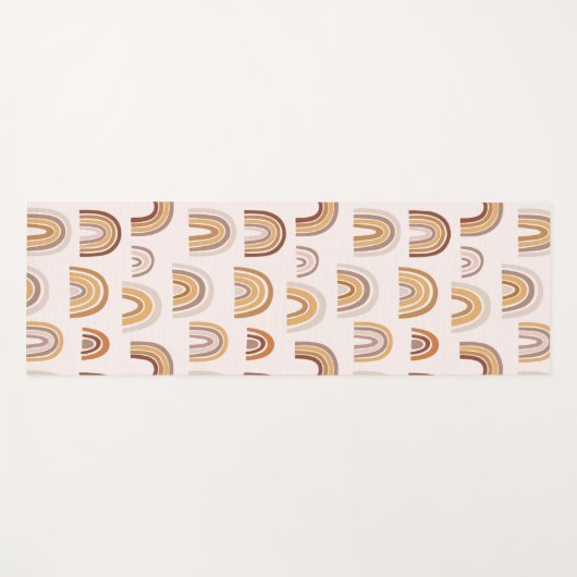 Boho Desert Rainbow Abstract Arch Pattern Taupe Yogamat (Voorkant (horizontaal))