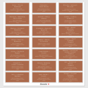 Boho Desert   Rust Wedding Guest Adresetiketten Sticker