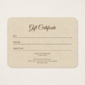 Boho Desert Sun Wellness Business Cadeau Certifica (Dos)