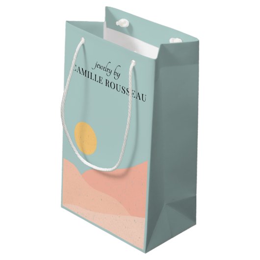 Boho Desert Sunrise Mountains Abstract Klein Cadeauzakje (Achterkant Gekanteld)