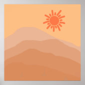 Boho Desert Sunset Abstracte kunst Poster (Voorkant)